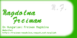 magdolna freiman business card